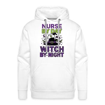 Nurse by Day Witch by Night Halloween - Men's Premium Hoodie - white - Front - Liam (192cm)