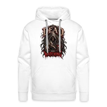 The Dead Are Watching Gothic Halloween Horror - Men's Premium Hoodie - white - Front - Liam (192cm)