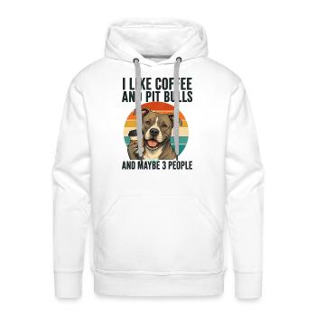 I Like Coffee And Pit Bulls And Maybe 3 People - Men's Premium Hoodie - white - Front - Liam (192cm)