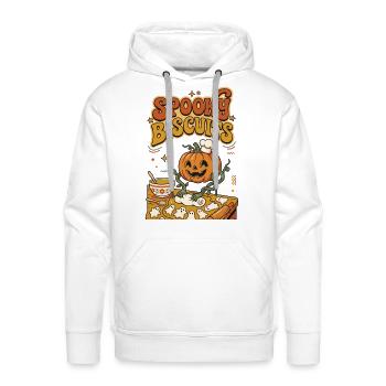 Retro Spooky Biscuits Pumpkin Bakery Halloween - Men's Premium Hoodie - white - Front - Liam (192cm)
