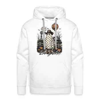 Western Cowboy Vintage Halloween Ghost Tee T-Shirt - Men's Premium Hoodie - white - Front - Liam (192cm)