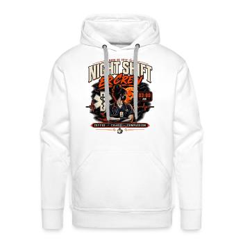 Night Shift ER Crew Nurse Coffee Chaos Compassion  - Men's Premium Hoodie - white - Front - Liam (192cm)