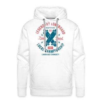 Longboard Community - Men's Premium Hoodie - white - Front - Liam (192cm)