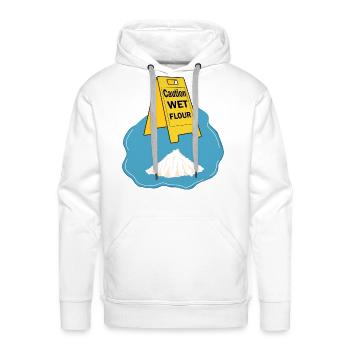 Caution Wet Flour - Men's Premium Hoodie - white - Front - Liam (192cm)