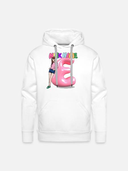 Nick Name E - Men's Premium Hoodie - white