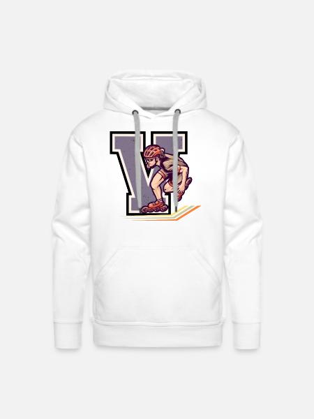 Rollerblading Velocity - V Series - Men's Premium Hoodie - white