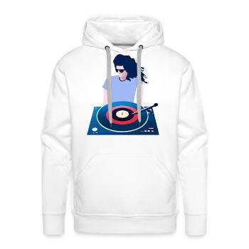Male DeeJay - DJ - Disc Jockey - Men's Premium Hoodie - white - Front - Liam (192cm)