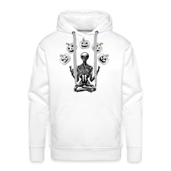 Alien Skeleton Juggling (Levitating) Moon Pumpkins - Men's Premium Hoodie - white - Front - Liam (192cm)