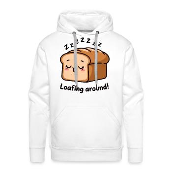 Loafing Around - Men's Premium Hoodie - white - Front - Liam (192cm)