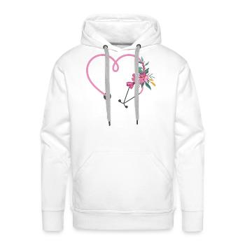 Floral Stethoscope - Men's Premium Hoodie - white - Front - Liam (192cm)