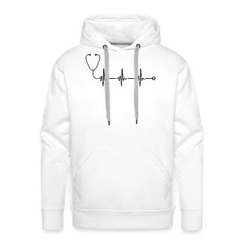Heartbeat stethoscope - Men's Premium Hoodie - white - Front - Liam (192cm)
