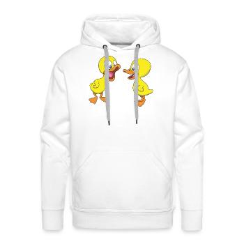 Quirky Duck Duo Illustration - Men's Premium Hoodie - white - Front - Liam (192cm)