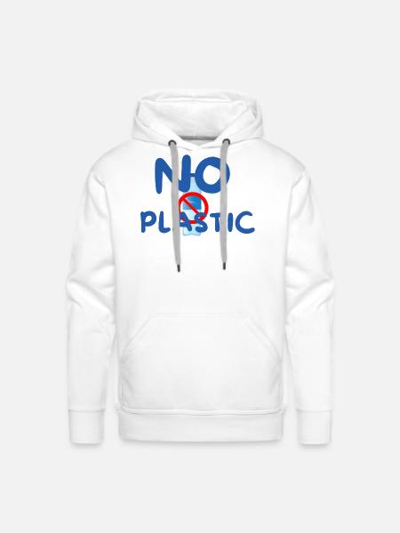 NO PLASTIC - Men's Premium Hoodie - white