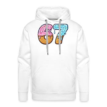 Drip Ice Cream 67 Duo - Men's Premium Hoodie - white - Front - Liam (192cm)