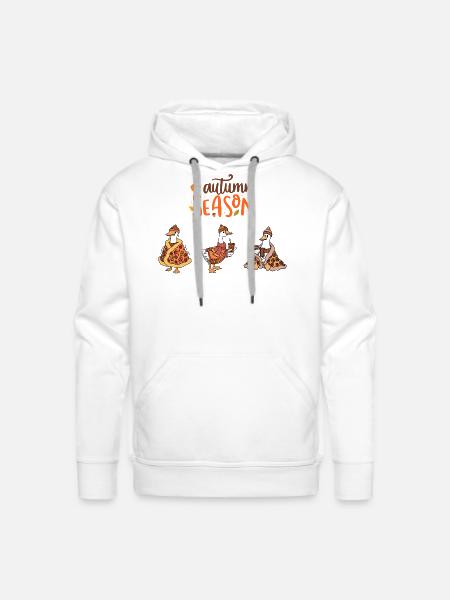 Autumn Duck Trio Cozy Sweaters - Men's Premium Hoodie - white