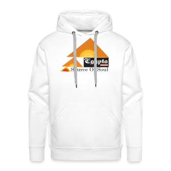 Egyptian Sun Pyramid Print  - Men's Premium Hoodie - white - Front - Liam (192cm)