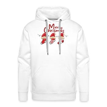 Merry Christmas Sock Trio - Men's Premium Hoodie - white - Front - Liam (192cm)