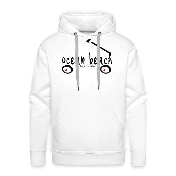 Ocean Beach Fire Island Long Island NY wagon word  - Men's Premium Hoodie - white - Front - Liam (192cm)