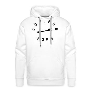 Oh For Fork's Sake Funny Food Pun Quote Chef Gift - Men's Premium Hoodie - white - Front - Liam (192cm)