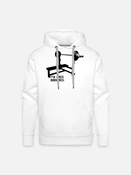 stress bench press - Men's Premium Hoodie - white