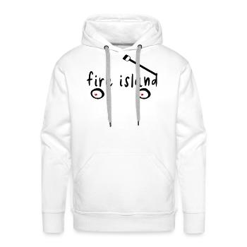 Fire Island NY wagon word summer heaven vacation  - Men's Premium Hoodie - white - Front - Liam (192cm)