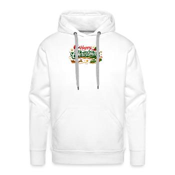 Happy Christmas Script & Ornaments - Men's Premium Hoodie - white - Front - Liam (192cm)