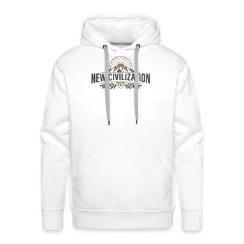 New Civilization Sunrise - Men's Premium Hoodie - white - Front - Liam (192cm)