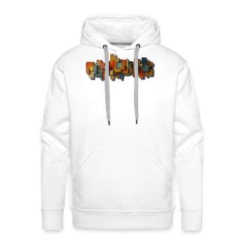 Weathered Colorblock Mosaic - Men's Premium Hoodie - white - Front - Liam (192cm)