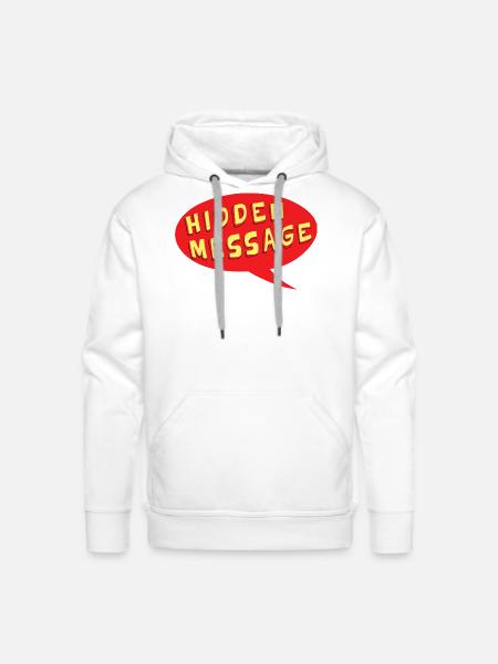 Hidden Message Speech Bubble - Men's Premium Hoodie - white