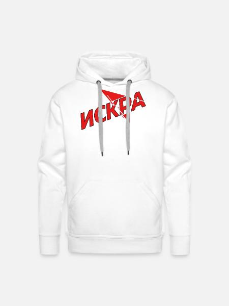 Iskra Red Spark Logo - Men's Premium Hoodie - white