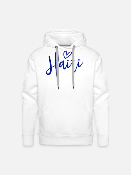 Haiti Heart Women's Love Haiti - Men's Premium Hoodie - white