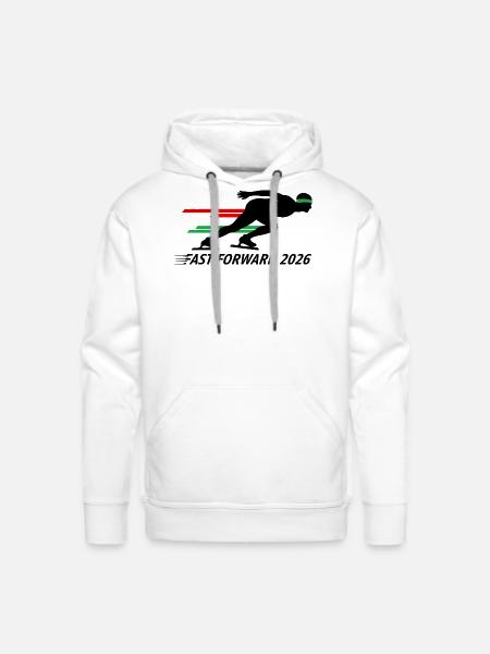 Neon Sprint Stripes Silhouette - Men's Premium Hoodie - white
