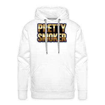 Typographie de Pretty Smoker Gold - Molleton à capuche Premium pour homme - blanc - Devant - Liam (192cm)