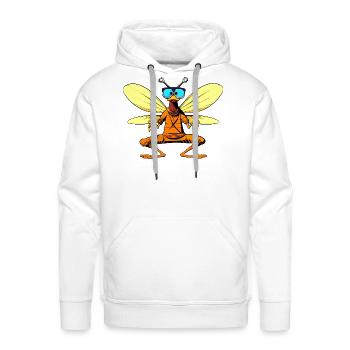 Fly Yogi - Men's Premium Hoodie - white - Front - Liam (192cm)