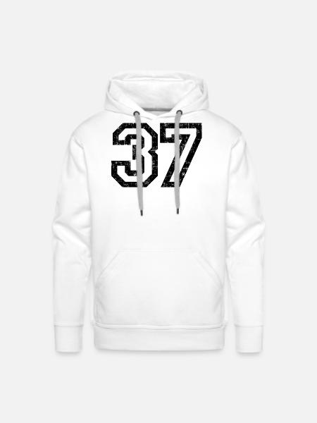 Number 37 (Vintage Black&White) No.37 - Men's Premium Hoodie - white