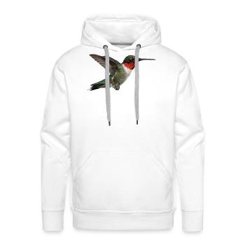 Ruby Throated Hummingbird in Flight - Men's Premium Hoodie - white - Front - Liam (192cm)