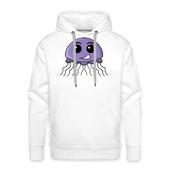 Lilac Jellyfish Cartoon - Men's Premium Hoodie - white - Front - Liam (192cm)