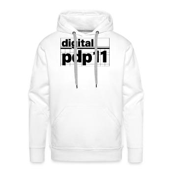 Digital Grid Text Mono Art - Men's Premium Hoodie - white - Front - Liam (192cm)