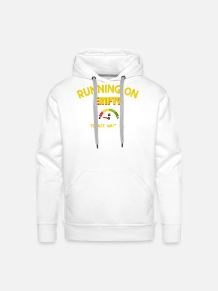 Running on Empty Gauge Tee - Men's Premium Hoodie - white