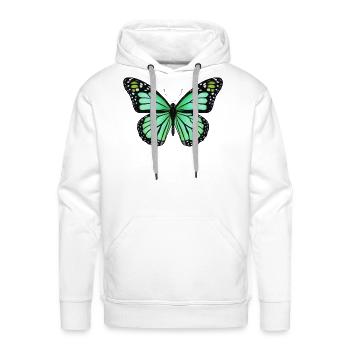 Emerald Wing Butterfly - Men's Premium Hoodie - white - Front - Liam (192cm)