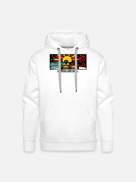 Un-Belize-able Views - Men's Premium Hoodie - white