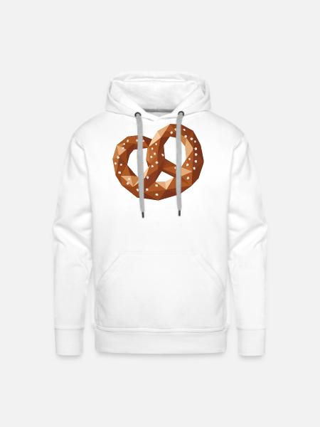 Geometric Pretzel – Pretzel Snack Design - Men's Premium Hoodie - white