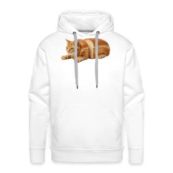 Loaf Cat: Breadloaf Feline Art - Men's Premium Hoodie - white - Front - Liam (192cm)
