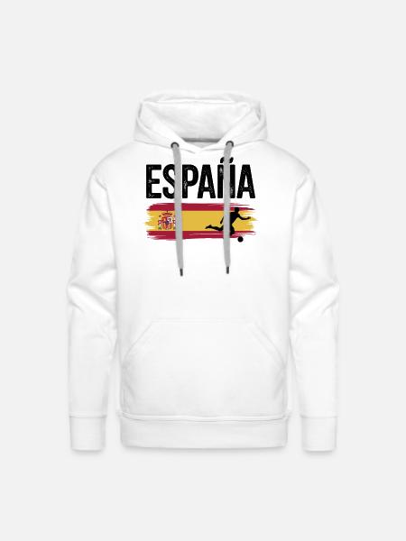 Spain Flag Soccer Splash - Men's Premium Hoodie - white
