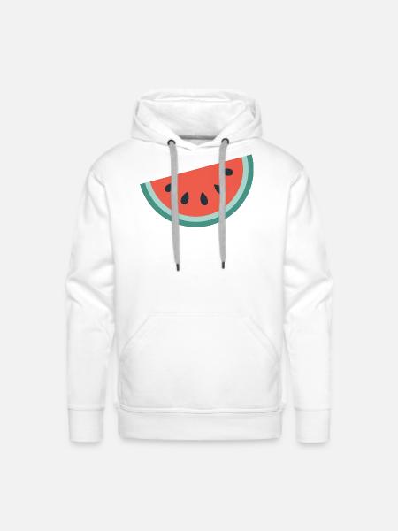 Watermelon Slice Minimalist - Men's Premium Hoodie - white