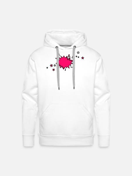 Neon Burst Pop Art Explosion - Men's Premium Hoodie - white