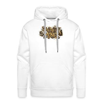 Tout sur le graffiti sur l’argent - Molleton à capuche Premium pour homme - blanc - Devant - Liam (192cm)