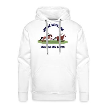 Horse Mode: ON — Ride Beyond Limits | Inspirationa - Men's Premium Hoodie - white - Front - Liam (192cm)
