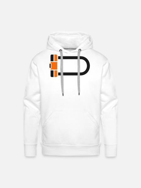 Bicycle U Lock Graphic - Men's Premium Hoodie - white