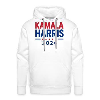 Kamala Harris 2024 Campaign Logo - Men's Premium Hoodie - white - Front - Liam (192cm)